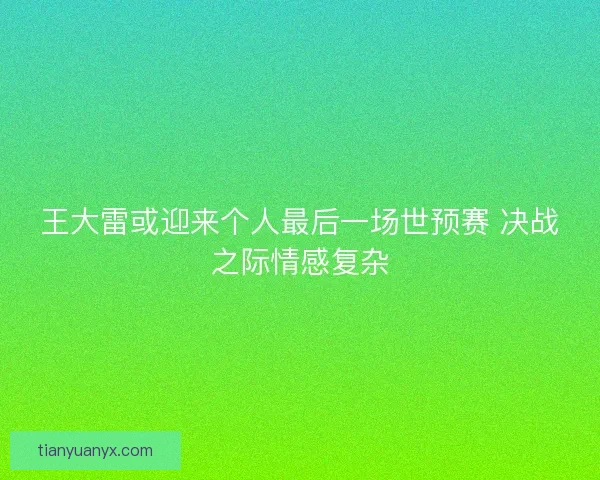 王大雷或迎来个人最后一场世预赛 决战之际情感复杂