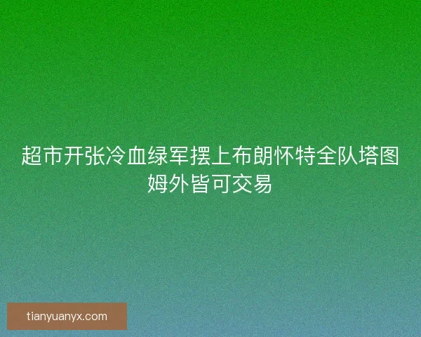 超市开张冷血绿军摆上布朗怀特全队塔图姆外皆可交易 超市开张冷血绿军摆上布朗怀特全队塔图姆外皆可交易