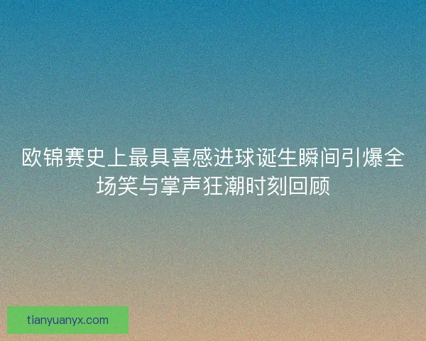 欧锦赛史上最具喜感进球诞生瞬间引爆全场笑与掌声狂潮时刻回顾